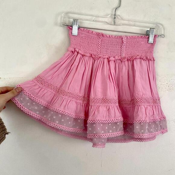 KATIE J NYC pink ruffle mini skirt - Picture 2 of 6